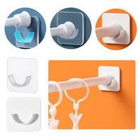 Supports Adhésifs Transparents pour Tringle de Douche, 7 x 7 cm