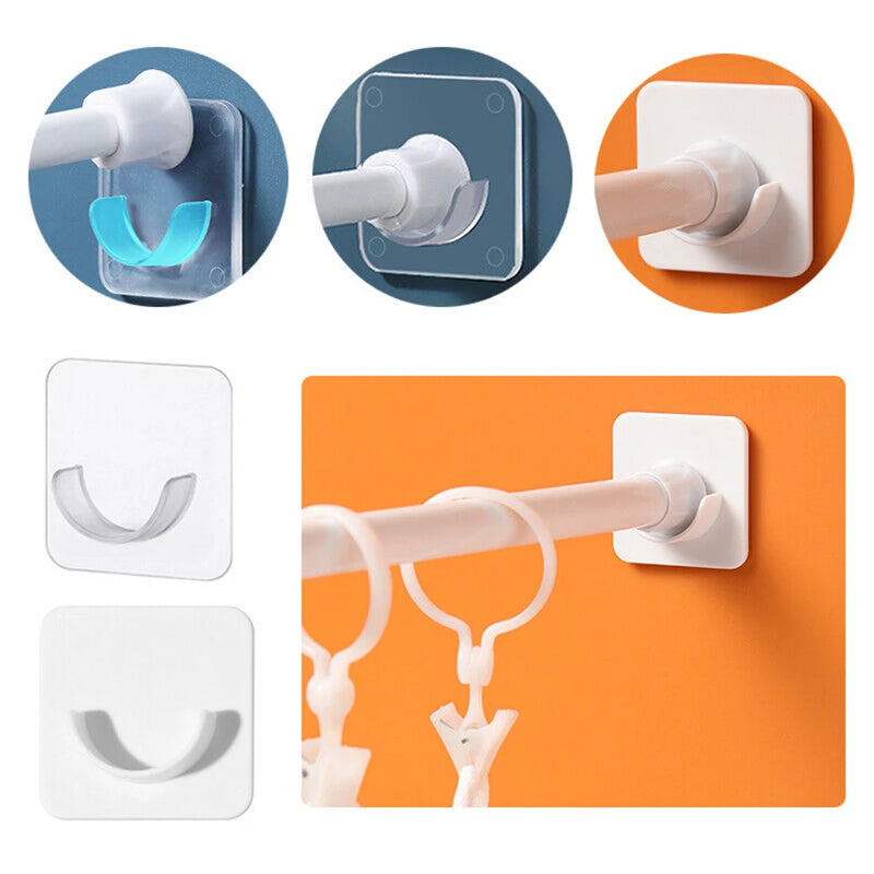 Supports Adhésifs Transparents pour Tringle de Douche, 7 x 7 cm
