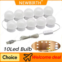 Kit 10 Ampoules LED Miroir Maquillage Hollywood USB