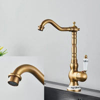 Mitigeur Cuisine Rétro Laiton Antique Pivotant