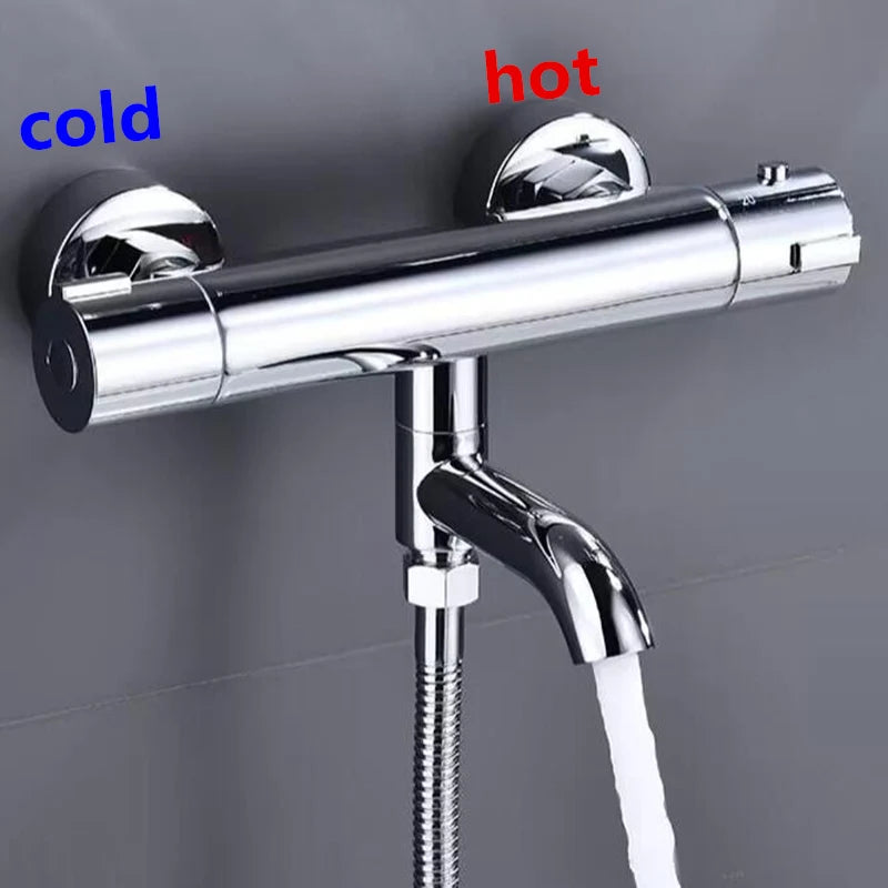 Mitigeur de Douche Thermostatique Mural avec Bec Verseur