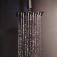 Douche Encastrable Noir Mat Pluie Carrée 20 à 40 cm avec Douchette