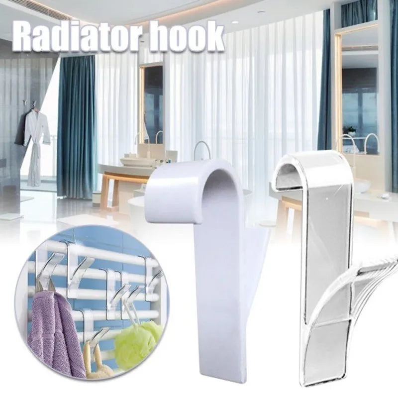 Patère Radiateur Sèche-Serviette Blanc ou Noir, Lot de 3 ou 5 Crochets