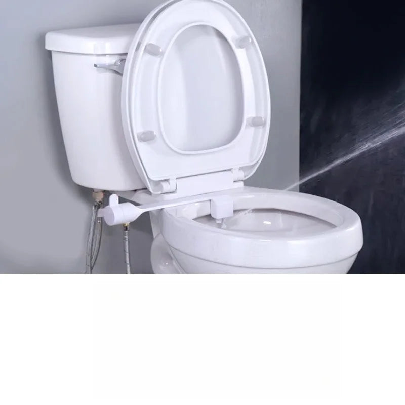 Bidet WC Non Électrique Double Buse à Molette Blanc, 28 cm