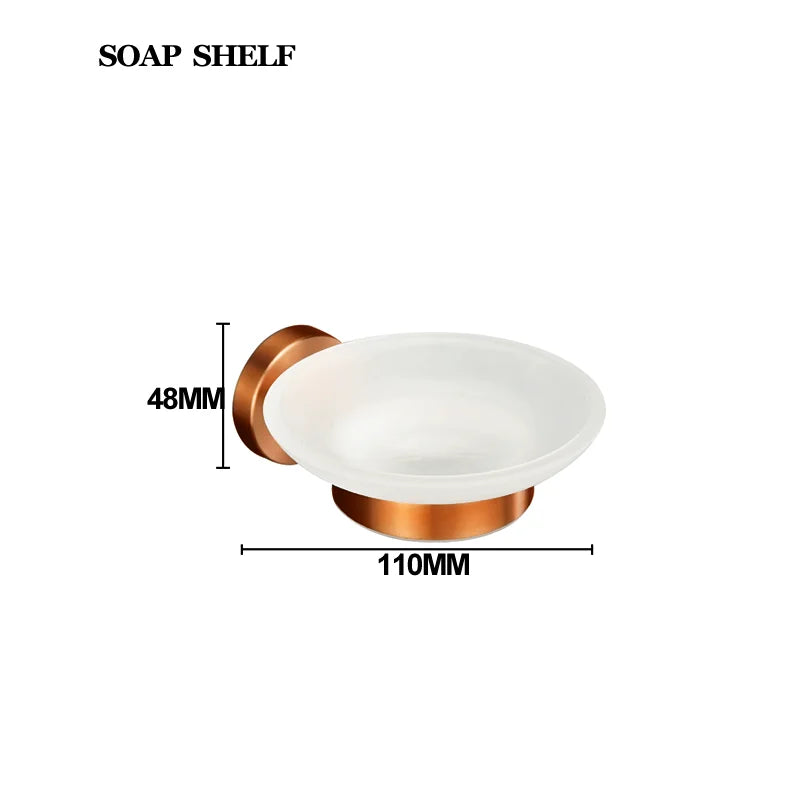 Ensemble d'Accessoires de Salle de Bain Or Rose Brossé Inox
