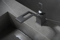 Mitigeur Lavabo Design Angulaire en Laiton Monotrou, Blanc, Chromé, Noir ou Gris