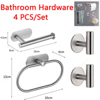 Accessoires Salle de Bain Adhésifs Sans Perçage Noir, Doré ou Argent à la Pièce, 24 Articles