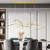 Suspension Cuisine LED Anneaux Entrelacés, 80 à 180 cm