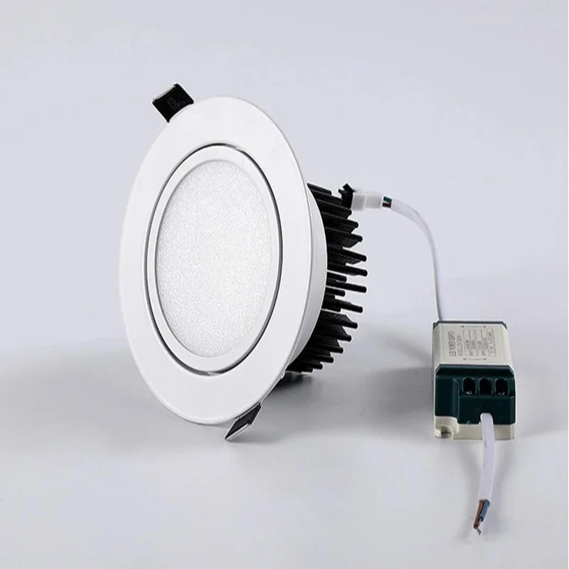 Spot LED Encastrable Cuisine Orientable COB, Blanc, Argent ou Noir, 5 à 12 W
