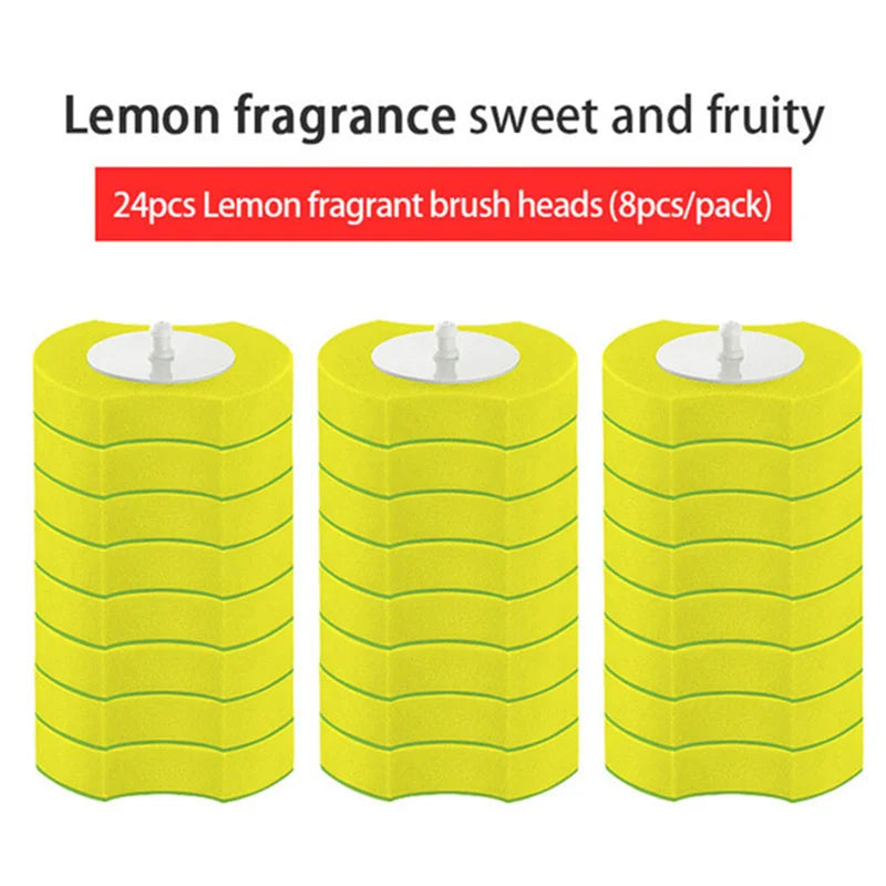 Têtes de Brosse WC Jetables, Lot de 24, Citron, Lavande, Océan