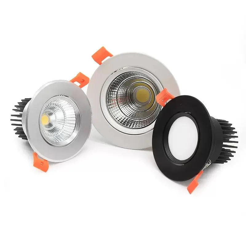 Spot LED Encastrable Cuisine Orientable COB, Blanc, Argent ou Noir, 5 à 12 W