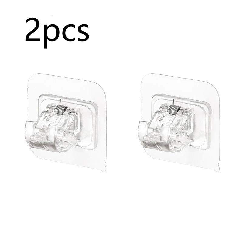 Clips Adhésifs à Ressort pour Tringle de Douche Télescopique, Sans Perçage