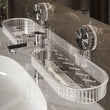 Étagère de Lavabo Murale à Ventouse Sans Perçage, Transparent ou Gris, 41 cm