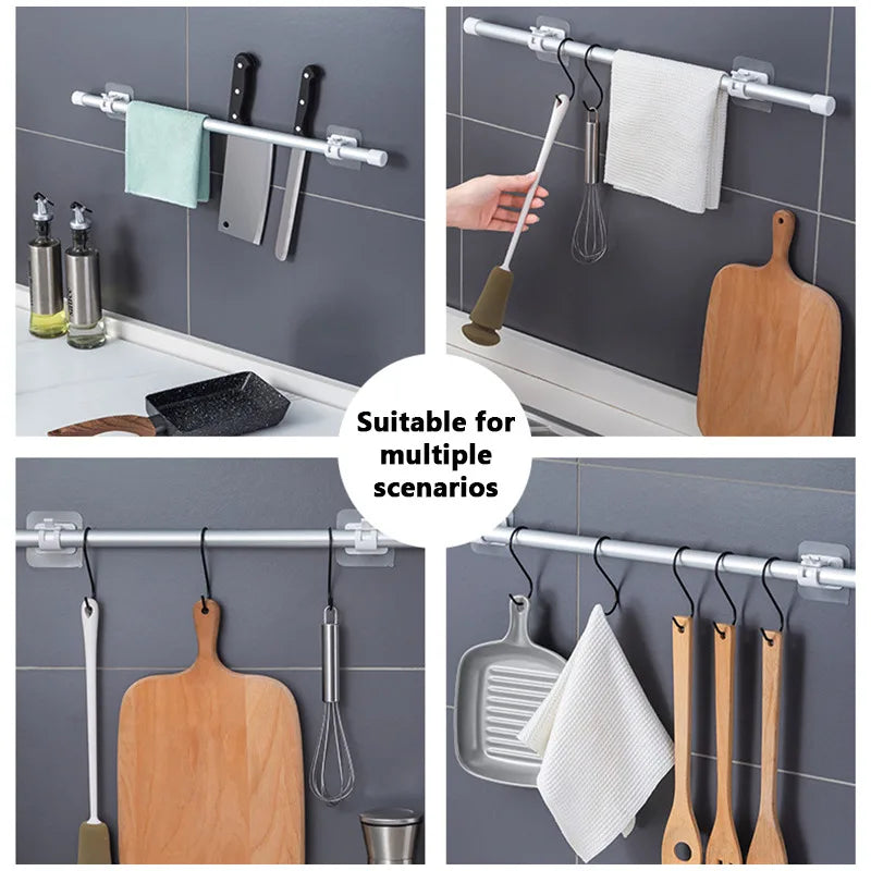 Clips de Serrage Adhésifs pour Tringle Réglable, Cuisine et Salle de Bain