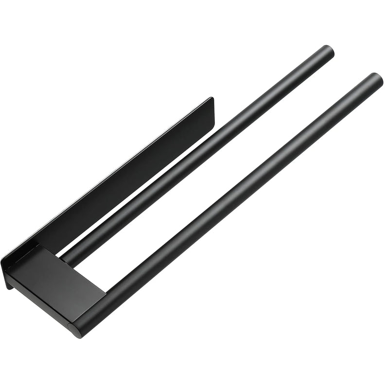 Porte-Serviette Mural Adhésif Sans Perçage Noir 39 cm