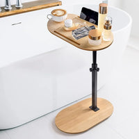 Plateau de Baignoire sur Pied en Bambou à Hauteur Réglable