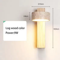 Applique Salle de Bain LED Travertin et Bois Orientable 32 à 70 cm