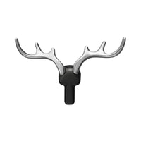Patère Murale Bois de Cerf Alliage de Zinc Noir, Doré ou Argent