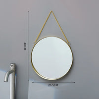 Miroir Mural Rond Doré à Suspendre avec Chaîne, 20,5 à 30,5 cm