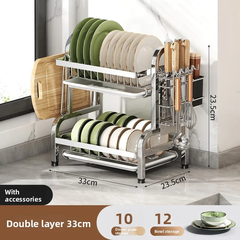 Égouttoir à Vaisselle Inox 2 ou 3 Niveaux, 33 à 53 cm