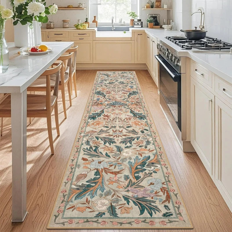 Tapis de Cuisine Long Floral Lavable Antidérapant, 5 Motifs