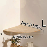 Étagère d'Angle Murale Quart de Rond en Bois, Petite, Moyenne ou Grande