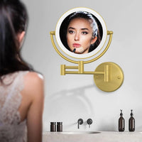 Miroir Grossissant LED Tactile Rechargeable Mural Double Bras 5X 10X
