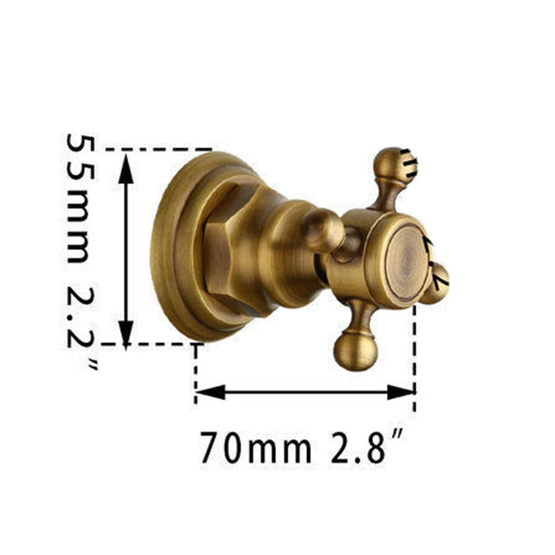 Ensemble de Douche Encastré Rétro Laiton Antique, Pomme de Pluie 20 cm