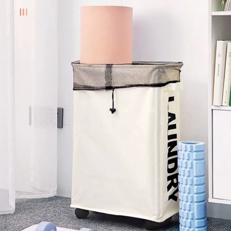Panier à Linge Pliable sur Roulettes 3 Coloris