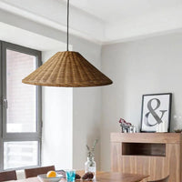 Suspension Cuisine Cône Tressé Beige ou Brun, Ø 40 à 80 cm