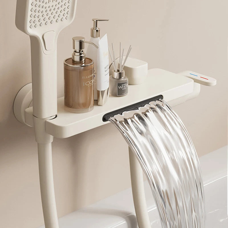 Robinet de Baignoire Cascade avec Douchette Gris Anthracite