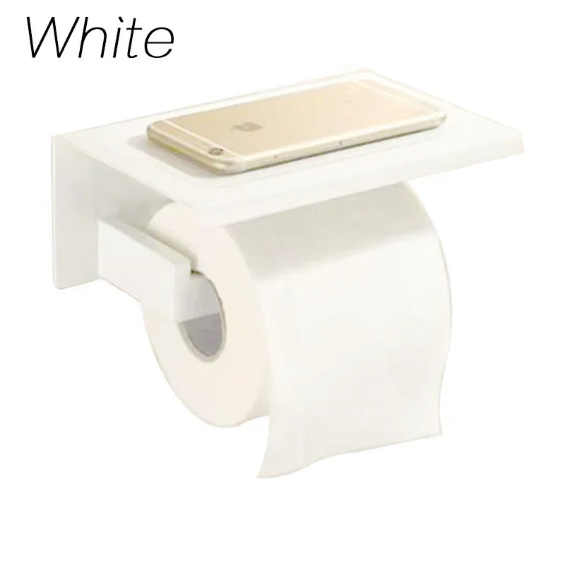 Porte-Papier Toilette Mural Inox 304 avec Tablette Téléphone, 5 Finitions