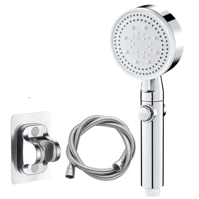 Pommeau de Douche Réglable 5 Modes avec Flexible Noir