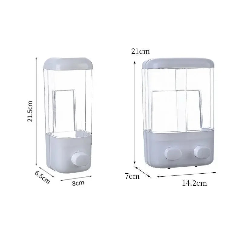 Distributeur de Savon Mural Blanc, Simple 500 ml ou Double 1 000 ml