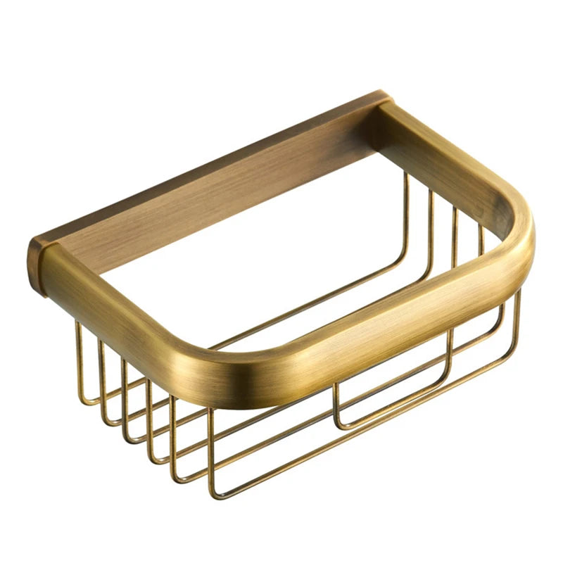Accessoires Salle de Bain Laiton Vieilli Brossé à la Pièce, 9 Articles