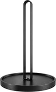 Porte-Essuie-Tout Noir Mat sur Pied en Acier, Base Antidérapante 31 cm