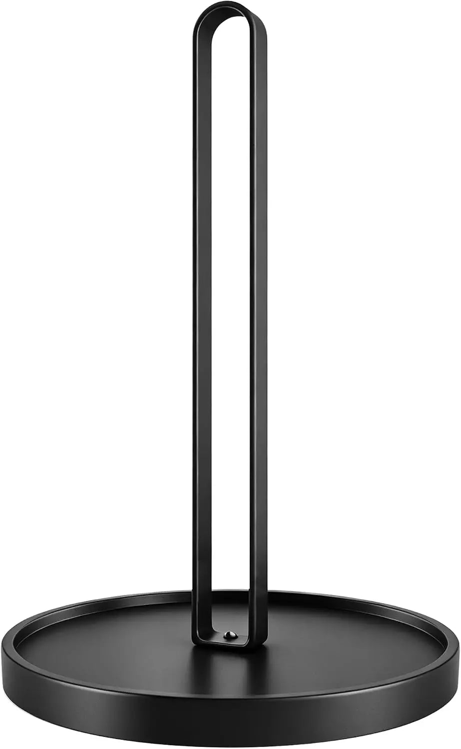 Porte-Essuie-Tout Noir Mat sur Pied en Acier, Base Antidérapante 31 cm