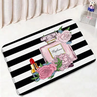 Rideau de Douche Flacon Parfum 180x180 cm et Tapis à la Pièce