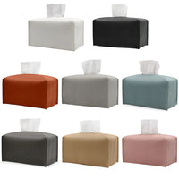 Cache Boîte à Mouchoirs Rectangulaire en Simili Cuir Pliable, 6 Coloris