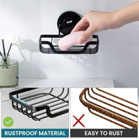Porte-Savon Ventouse Drainant en Métal Sans Perçage, Blanc, Noir ou Chromé