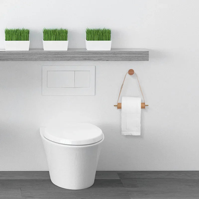 Porte-Serviette Mural en Bois, Corde ou Cuir