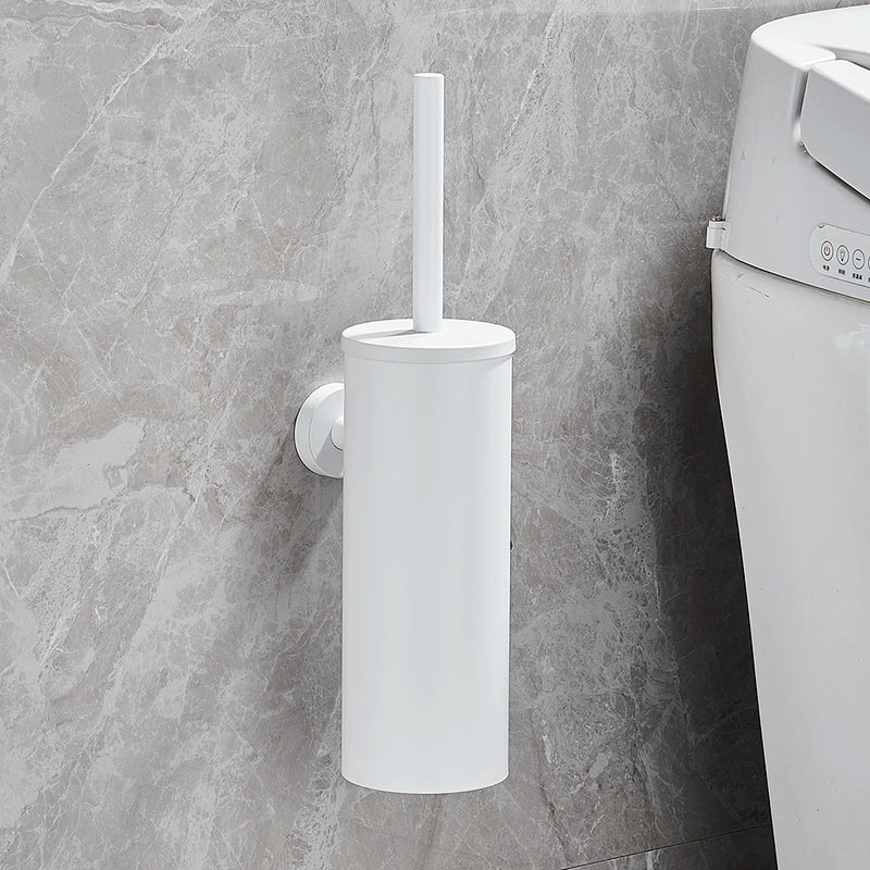 Brosse WC Inox avec Support Cylindrique, Murale ou à Poser, 7 Finitions