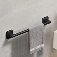 Porte-Serviette Adhésif Noir Sans Perçage en Aluminium, 30, 40 ou 50 cm