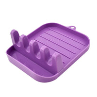 Repose-Cuillère et Spatule à Plateau Rainuré, Plastique PP, 7 Coloris
