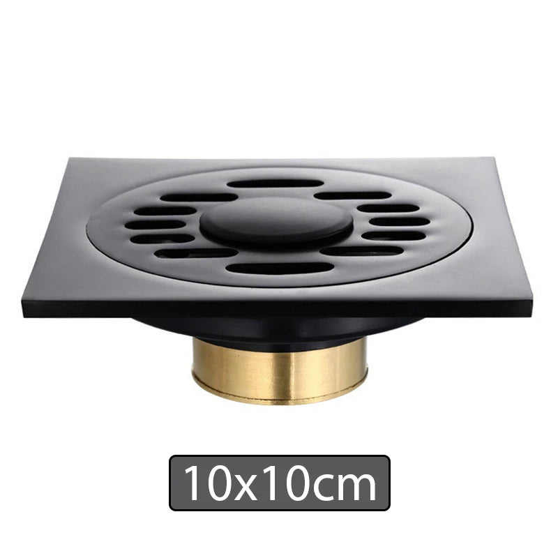 Bonde de Douche Carrée Laiton Multi Finitions 10 à 30 cm