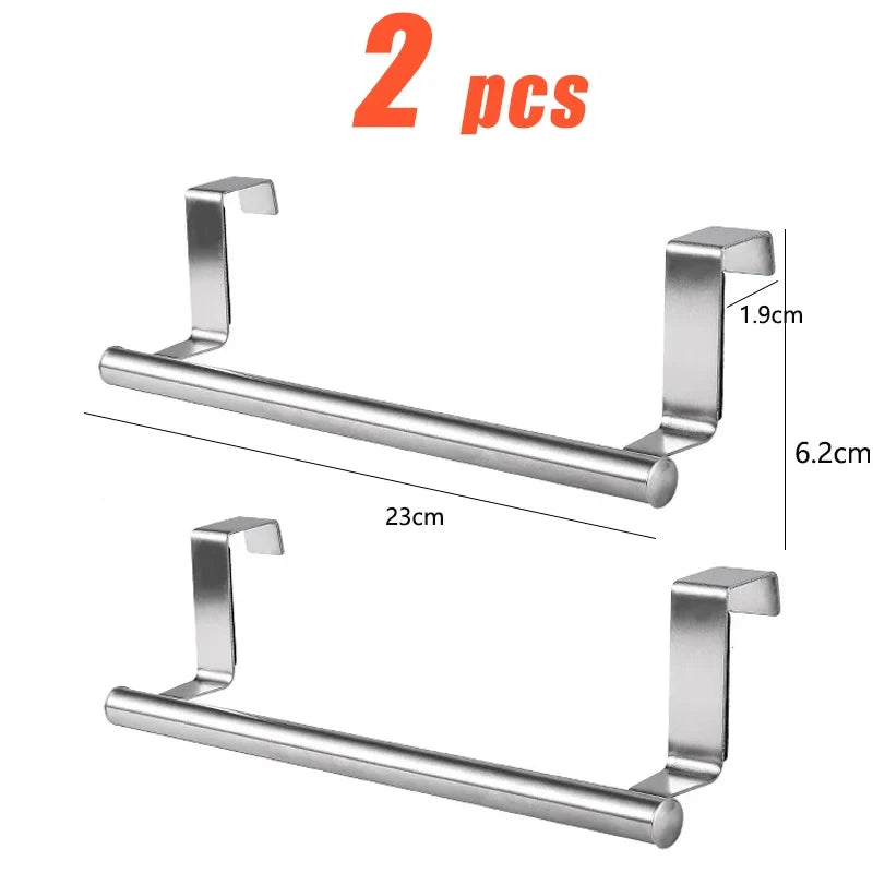 Porte-Serviette de Porte de Meuble Inox Sans Perçage, 23 ou 36 cm