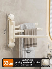 Porte-Serviette Rotatif Ventouse Pliable Aluminium