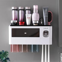 Porte-Brosse à Dents Mural et Distributeur de Dentifrice, 10 Modèles, Gobelets Magnétiques