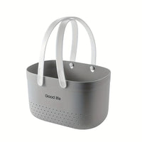 Panier de Douche Portable à Anses 25 cm, Gris, Blanc ou Rose