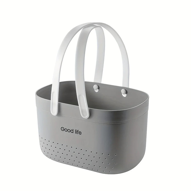 Panier de Douche Portable à Anses 25 cm, Gris, Blanc ou Rose